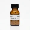 Flubromazepam 10 MG Pellets: amber glass laboratory vial containing pre-weighed 10mg benzodiazepine calibration pellets.